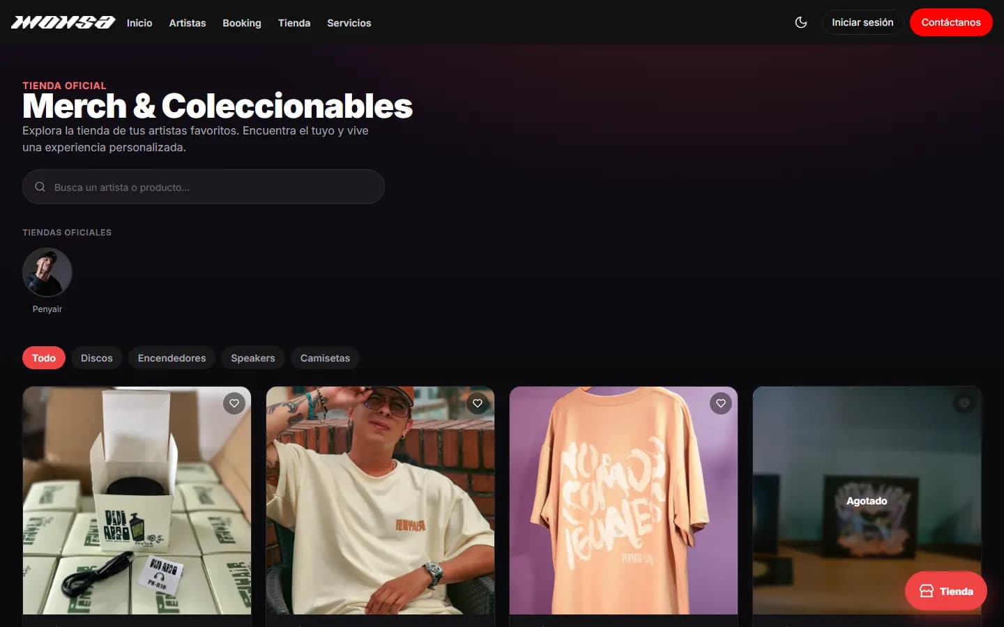 Tienda general de Monsaent con carrito de compras